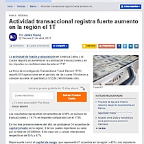 Actividad transaccional registra fuerte aumento en la regin el 1T